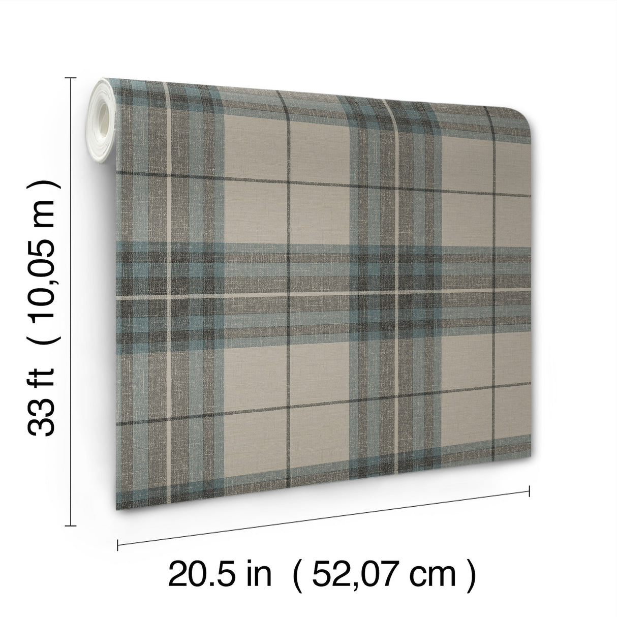 Chesapeake 4192-27695 Cabin Check Teal Plaid Wallpaper