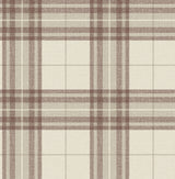 Chesapeake 4192-27696 Cabin Check Rust Plaid Wallpaper