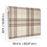 Chesapeake 4192-27696 Cabin Check Rust Plaid Wallpaper
