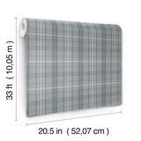 Chesapeake 4192-330214 Austin Slate Plaid Wallpaper