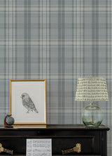 Chesapeake 4192-330214 Austin Slate Plaid Wallpaper