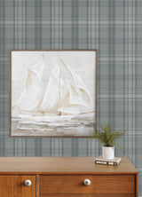 Chesapeake 4192-330214 Austin Slate Plaid Wallpaper