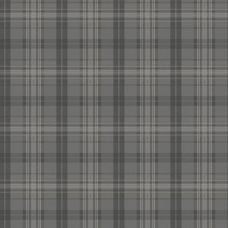 Chesapeake 4192-330215 Austin Charcoal Plaid Wallpaper