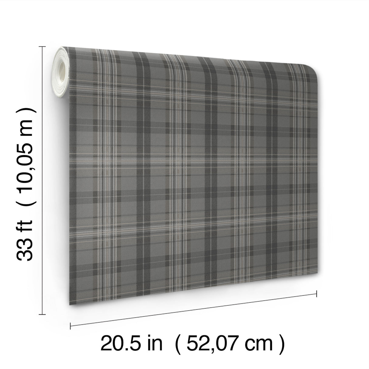 Chesapeake 4192-330215 Austin Charcoal Plaid Wallpaper