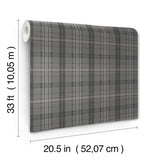 Chesapeake 4192-330215 Austin Charcoal Plaid Wallpaper