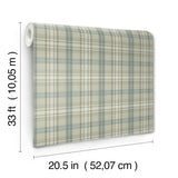 Chesapeake 4192-330217 Austin Sage Plaid Wallpaper