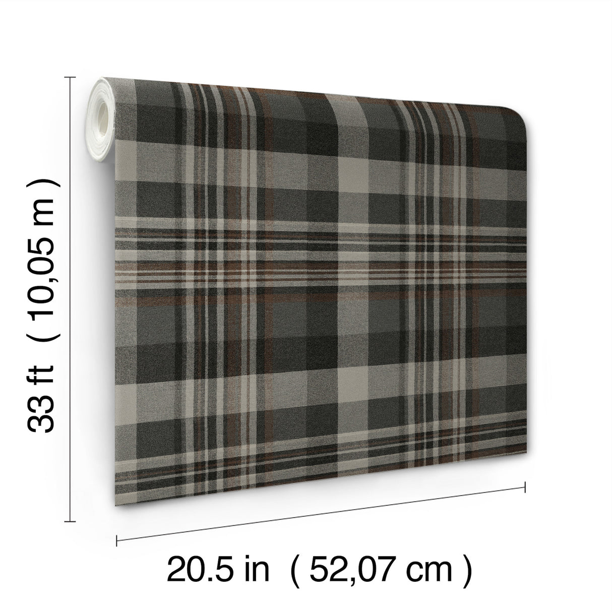 Chesapeake 4192-72632 Dutton Plaid Charcoal Flannel Wallpape