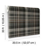 Chesapeake 4192-72632 Dutton Plaid Charcoal Flannel Wallpape