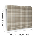 Chesapeake 4192-72633 Dutton Plaid Light Brown Flannel Wallp