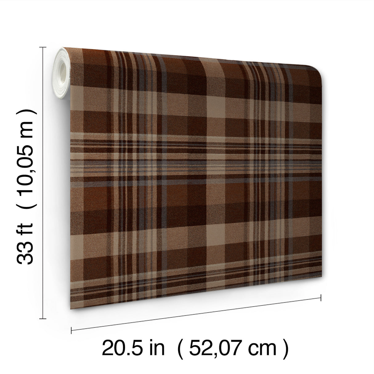 Chesapeake 4192-72636 Dutton Plaid Rust Flannel Wallpaper