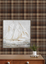 Chesapeake 4192-72636 Dutton Plaid Rust Flannel Wallpaper