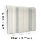 Chesapeake 4192-83122 Calvados Turquoise Linen Stripe Wallpa