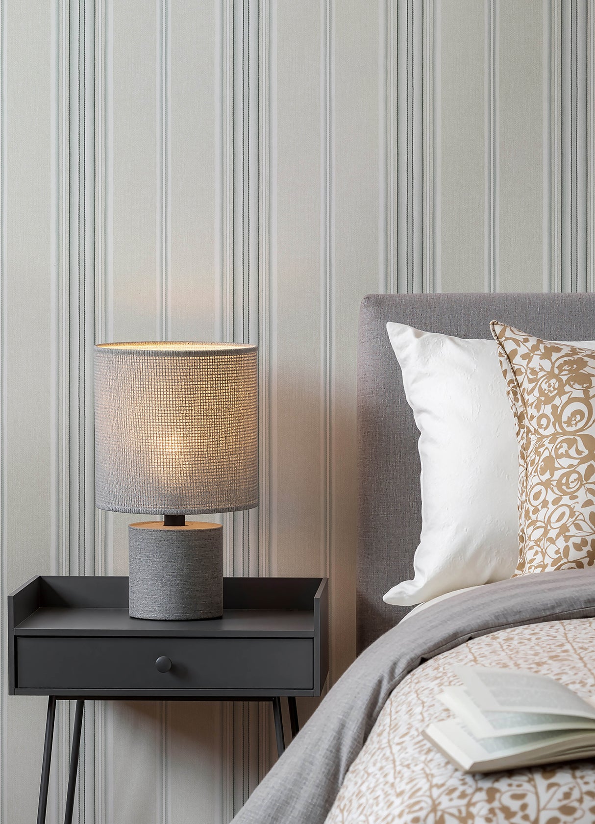 Chesapeake 4192-83122 Calvados Turquoise Linen Stripe Wallpa
