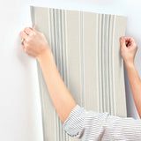 Chesapeake 4192-83122 Calvados Turquoise Linen Stripe Wallpa