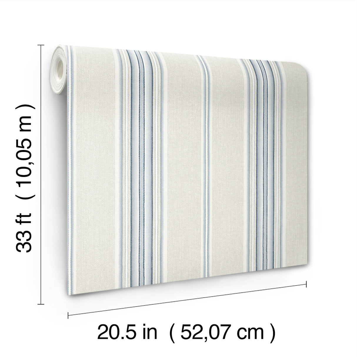 Chesapeake 4192-83123 Calvados Blue Linen Stripe Wallpaper