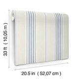 Chesapeake 4192-83123 Calvados Blue Linen Stripe Wallpaper