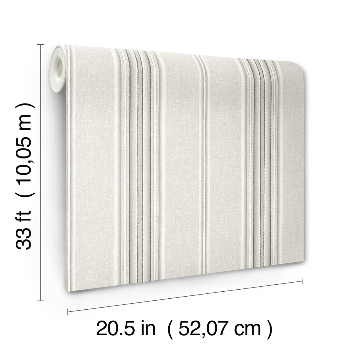 Chesapeake 4192-83124 Calvados Grey Linen Stripe Wallpaper