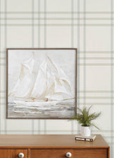 Chesapeake 4192-83400 Fletcher Aqua Plaid Wallpaper