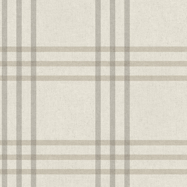 Chesapeake 4192-83401 Fletcher Grey Plaid Wallpaper