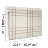 Chesapeake 4192-83401 Fletcher Grey Plaid Wallpaper