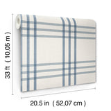 Chesapeake 4192-83402 Fletcher Blue Plaid Wallpaper