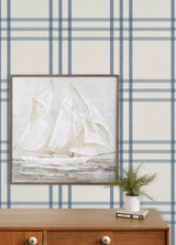 Chesapeake 4192-83402 Fletcher Blue Plaid Wallpaper