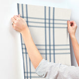 Chesapeake 4192-83402 Fletcher Blue Plaid Wallpaper