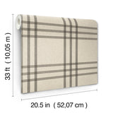 Chesapeake 4192-83403 Fletcher Black Plaid Wallpaper