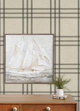 Chesapeake 4192-83403 Fletcher Black Plaid Wallpaper