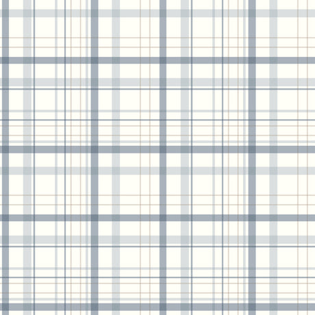 Chesapeake 4192-83406 Burgess Blue Plaid Wallpaper