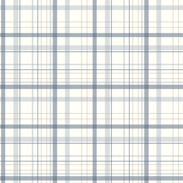 Chesapeake 4192-83406 Burgess Blue Plaid Wallpaper