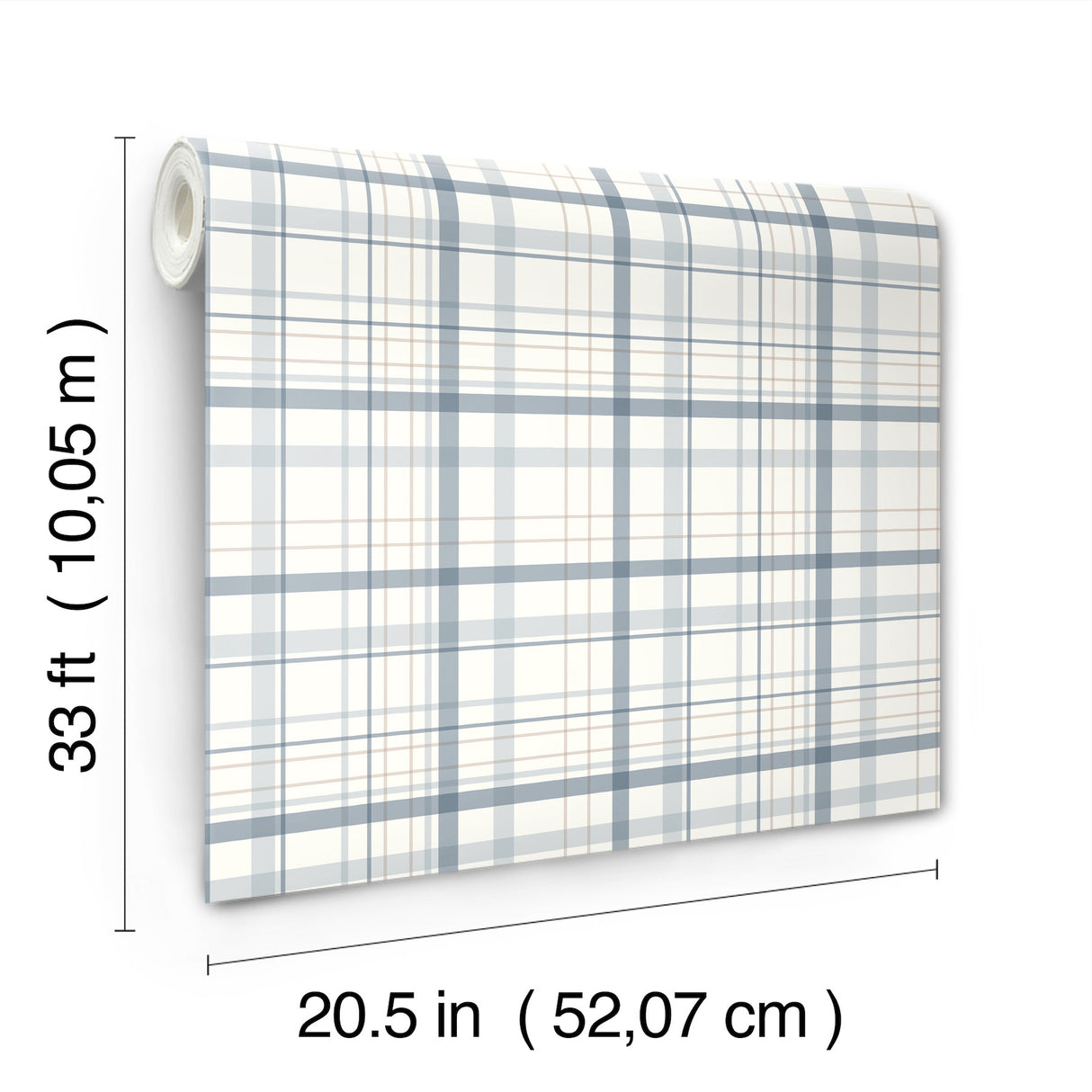 Chesapeake 4192-83406 Burgess Blue Plaid Wallpaper