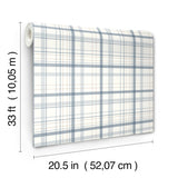Chesapeake 4192-83406 Burgess Blue Plaid Wallpaper