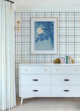 Chesapeake 4192-83406 Burgess Blue Plaid Wallpaper