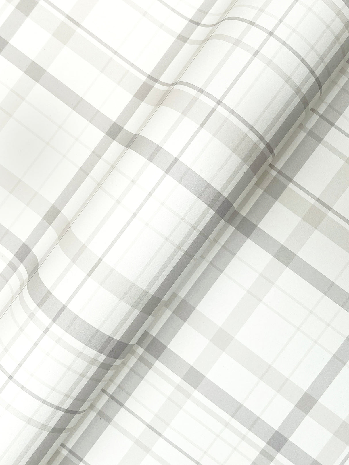 Chesapeake 4192-83407 Burgess Light Grey Plaid Wallpaper