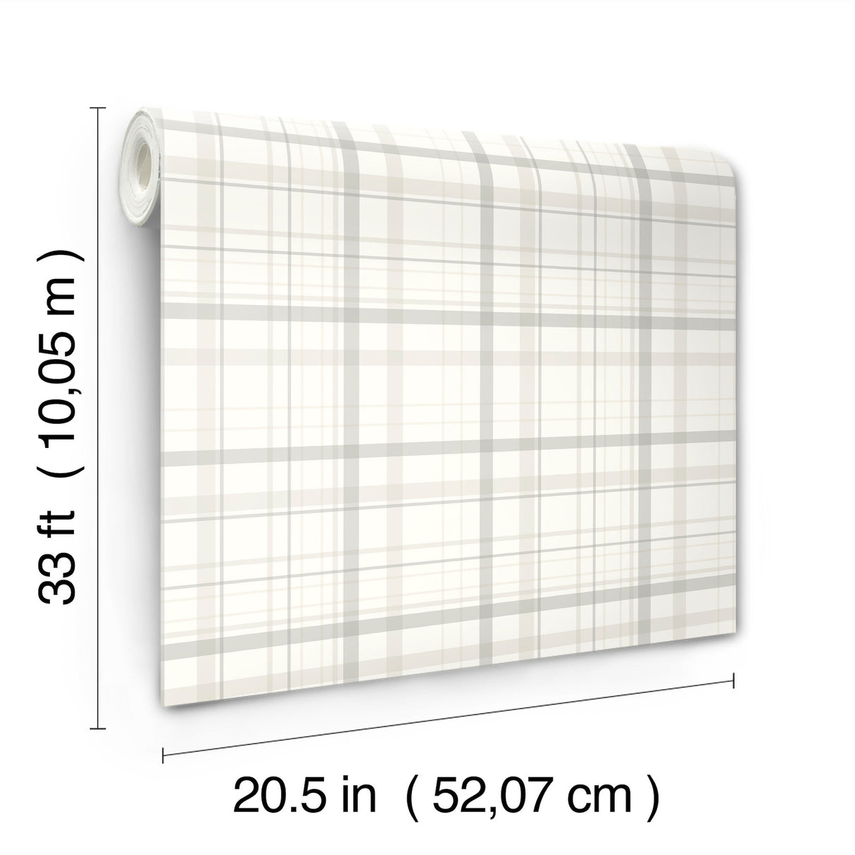 Chesapeake 4192-83407 Burgess Light Grey Plaid Wallpaper