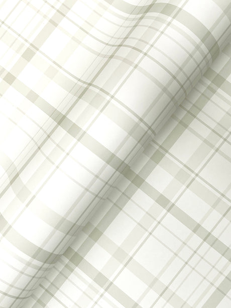 Chesapeake 4192-83408 Burgess Light Green Plaid Wallpaper