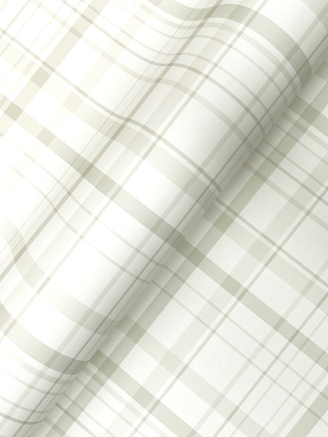 Chesapeake 4192-83408 Burgess Light Green Plaid Wallpaper