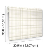 Chesapeake 4192-83408 Burgess Light Green Plaid Wallpaper