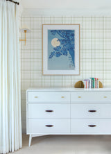 Chesapeake 4192-83408 Burgess Light Green Plaid Wallpaper