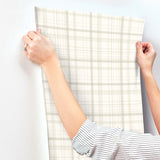 Chesapeake 4192-83408 Burgess Light Green Plaid Wallpaper