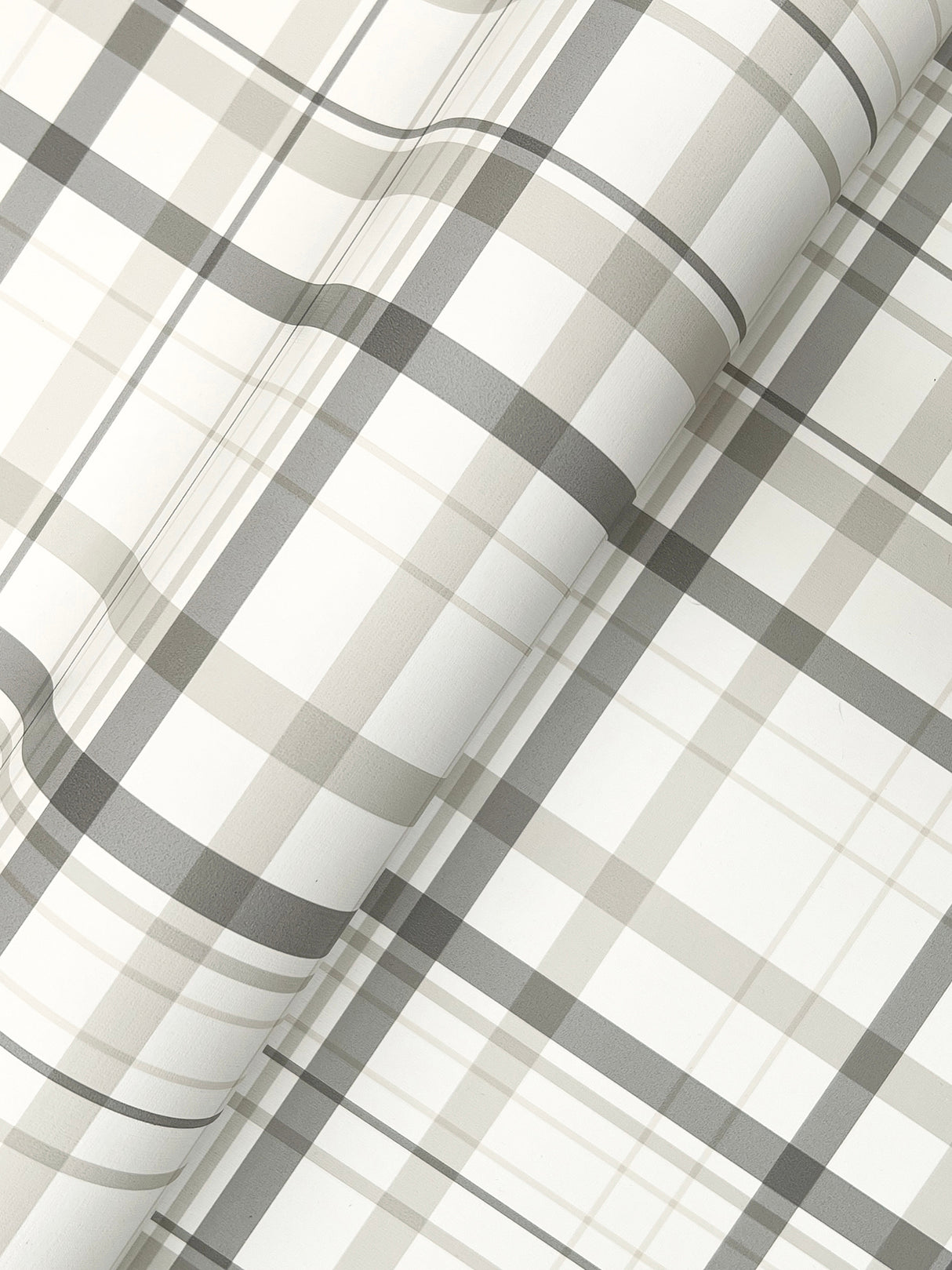 Chesapeake 4192-83409 Burgess Charcoal Plaid Wallpaper