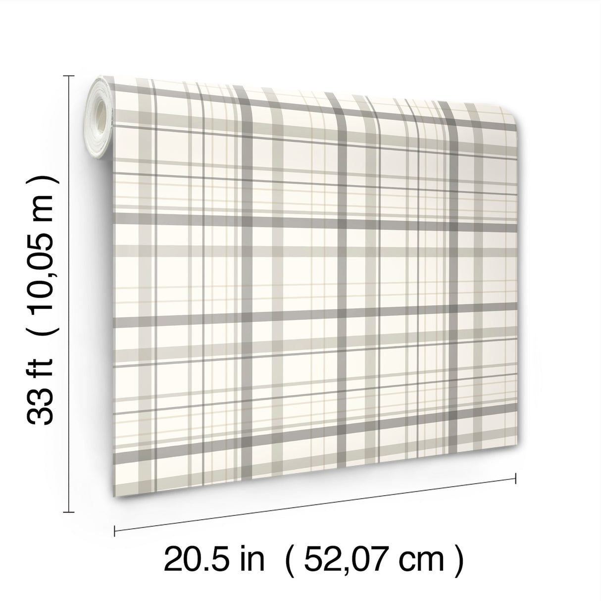 Chesapeake 4192-83409 Burgess Charcoal Plaid Wallpaper