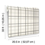 Chesapeake 4192-83409 Burgess Charcoal Plaid Wallpaper