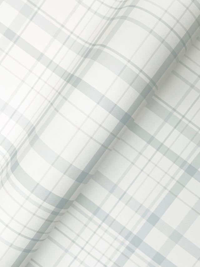 Chesapeake 4192-83410 Burgess Light Blue Plaid Wallpaper