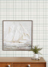 Chesapeake 4192-83410 Burgess Light Blue Plaid Wallpaper