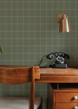 Chesapeake 4192-83415 Prescott Dark Green Glen Check Wallpap