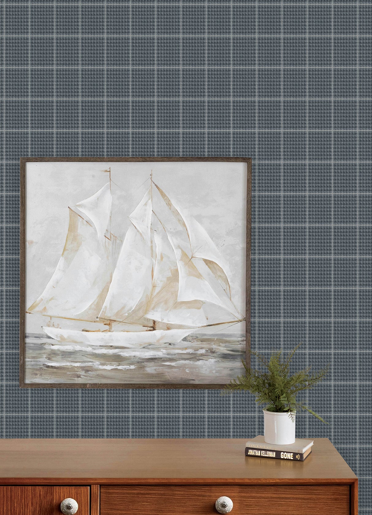 Chesapeake 4192-83416 Prescott Navy Glen Check Wallpaper
