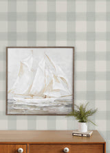 Chesapeake 4192-83419 Thorpe Aqua Plaid Wallpaper