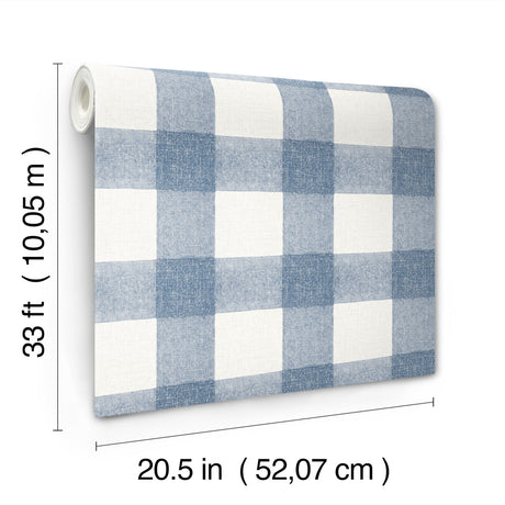 Chesapeake 4192-83420 Thorpe Blue Plaid Wallpaper